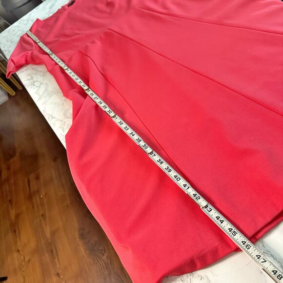 NWOT Ann Taylor Bright Coral Short Sleeve Twill Midi Dress women’s size 18 - Picture 11 of 11